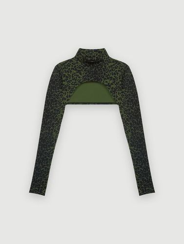 Mini Crop Top Imprimé - Vert - Maje - Modalova