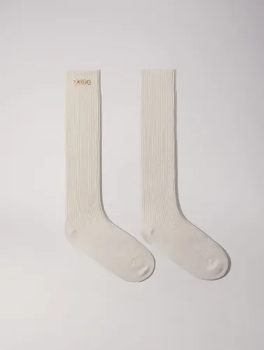 Chaussettes Hautes En Mix Laine - Blanc - Maje - Modalova