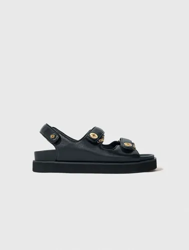 Sandales Plates En Cuir - Maje - Modalova