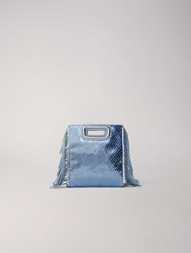 Sac M Mini Effet Python Métallisé - Bleu - Maje - Modalova