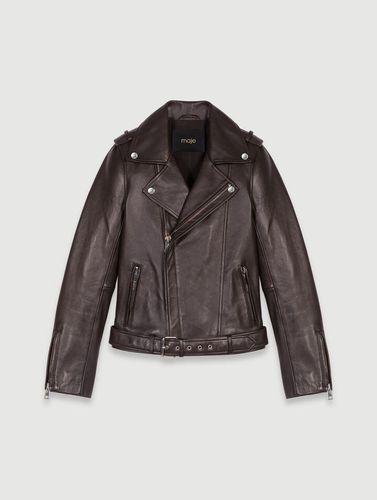 Blouson En Cuir - Marron - Maje - Maje - Modalova