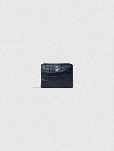 Portefeuille En Cuir Effet Croco - Maje - Modalova