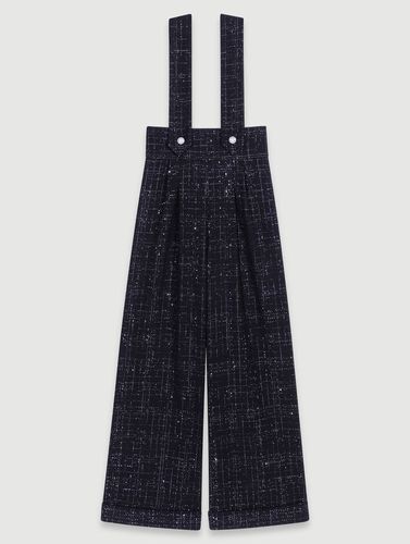 Pantalon Large À Bretelles En Tweed - Maje - Modalova