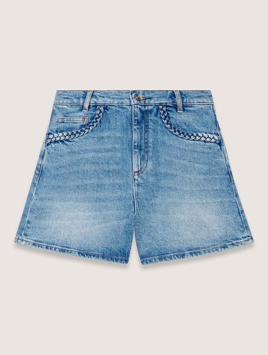 Short En Denim Et Galons Tressés - Maje - Modalova