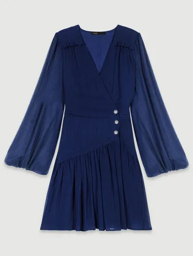 Robe Courte Volantée - Bleu - Maje - Modalova