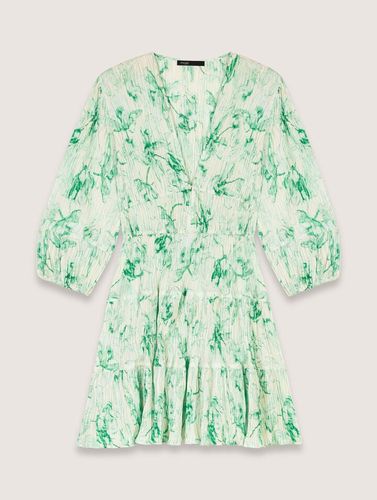 Robe Courte Plissée Imprimée - Vert - Maje - Modalova