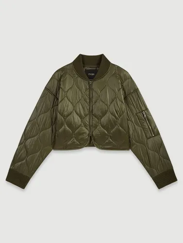 Blouson Court Matelassé - Vert - Maje - Modalova