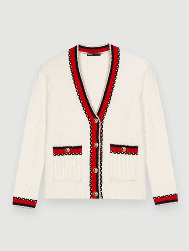 Cardigan Tressé Et Contrasté - Blanc - Maje - Modalova