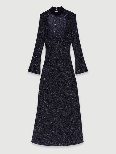 Robe Longue En Maille - Noir - Maje - Maje - Modalova