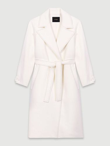 Manteau Mi-long Double Face - Blanc - Maje - Modalova