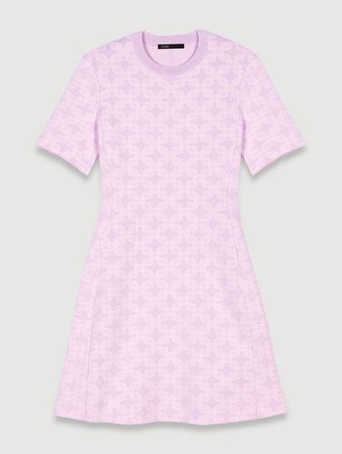 Robe Courte En Maille Jacquard - Rose - Maje - Modalova