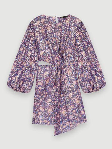 Robe En Viscose Imprimée Métallisée - Violet - Maje - Modalova