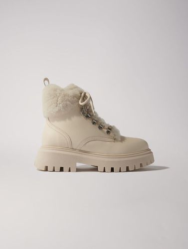 Bottines Chunky En Fausse Fourrure - Blanc - Maje - Modalova