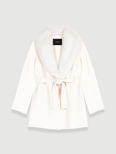 Manteau Long En Fausse Fourrure - Blanc - Maje - Modalova