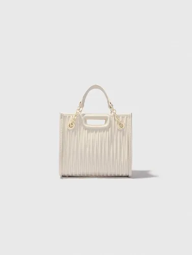 Mini Cabas En Cuir Matelassé - Blanc - Maje - Modalova