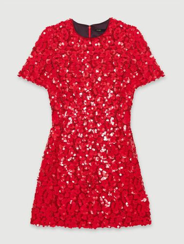 Robe Courte À Sequins Fleurs - Robe Saint Valentin - Maje - Modalova