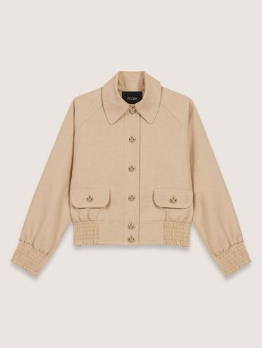Blouson Bomber En Lin Et Coton - Maje - Modalova