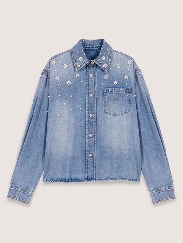 Chemise En Denim À Perles Brodées - Maje - Modalova