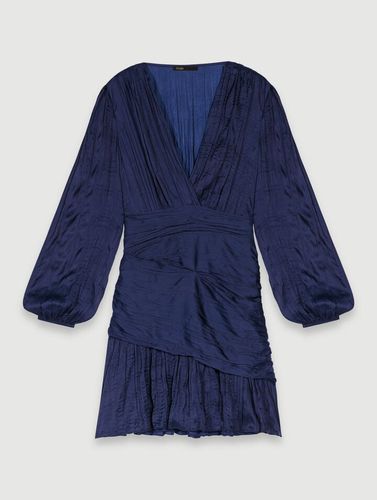 Robe Courte Drapée - Bleu - Maje - Modalova