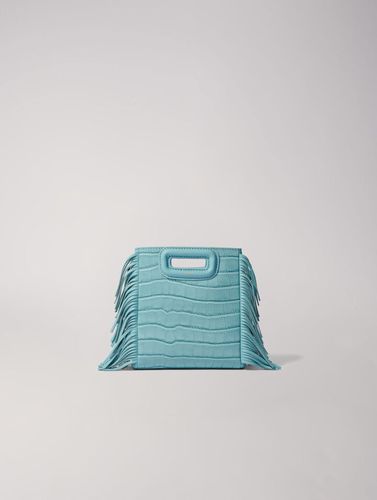 Sac M Mini En Cuir Effet Croco - Bleu - Maje - Modalova