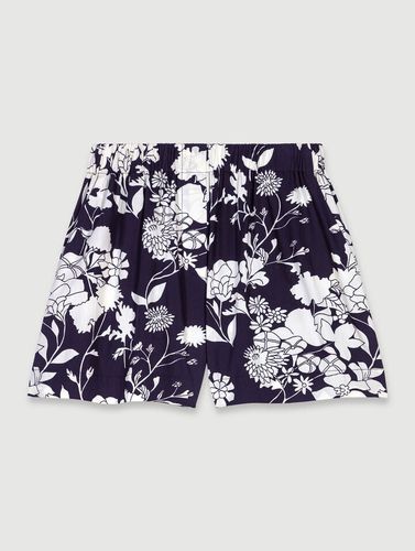 Short Imprimé En Coton - Imprimé Floral Écru Noir - Maje - Modalova