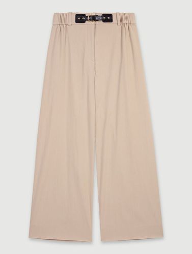 Pantalon Large En Coton - Beige - Maje - Modalova