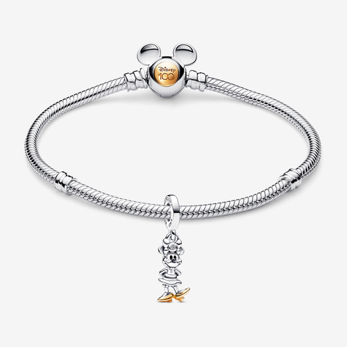 Bracelet Composé Minnie Disney 100e anniversaire Diamant et Or 585/1000e - Pandora - Modalova