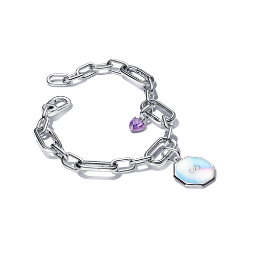 Bracelet Composé Médaillon Infini & Mini Cœur Chakra Violet - Pandora - Modalova