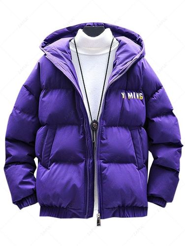 Manteau Matelass Lettre Graphique Zipp avec Poches 2xl - Zaful FR - Modalova