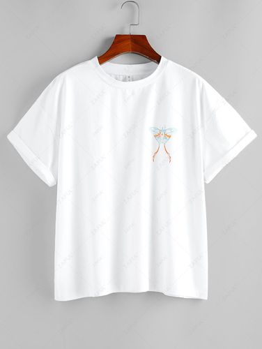 T-shirt de Base à Imprimé Papillon - ZAFUL - Modalova