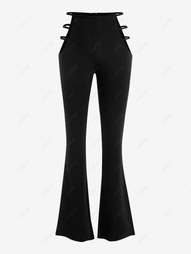Pantalon Bootcut Découpé Texturé à Taille Haute - ZAFUL - Modalova