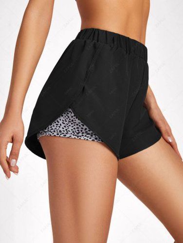 Leopard Print Double Layer Shorts - Zaful - Modalova