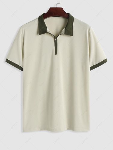 ZAFUL T-shirt Zip Design en Couleur Jointive Col Polo Xxl - Zaful FR - Modalova