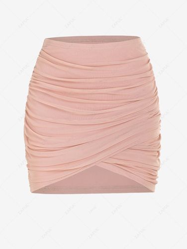 ZAFUL Jupes Mini-Jupe Fourreau Superpose en Maille Volants S - Zaful FR - Modalova