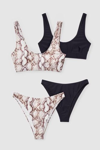 Lot De 2 Bikinis Uni + Imprimé Serpent - - 32 - Nasty Gal - Modalova