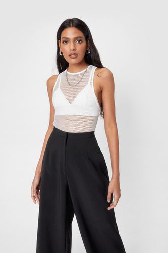 Body Échancré En Résille À Dos Nageur - 40 - Nasty Gal - Modalova