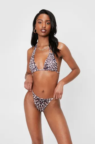 Bas De Bikini Tanga Échancré À Imprimé Léopard - 38 - Nasty Gal - Modalova