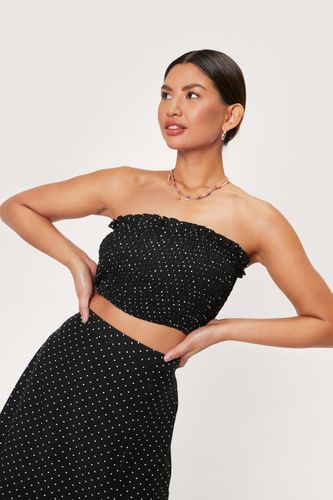 Haut Bandeau Froncé À Imprimé Pois - 38 - Nasty Gal - Modalova