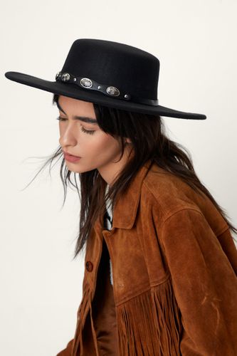 Chapeau Fedora Avec Bande À Clous - One Size - Nasty Gal - Modalova