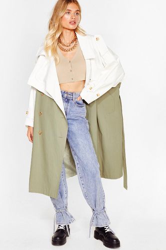 Trench Ceinturé Oversize Bicolore - - 38 - Nasty Gal - Modalova