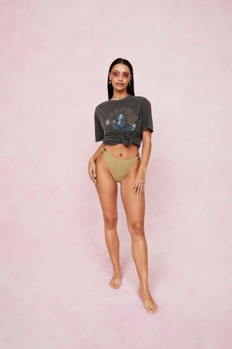 Bas De Bikini Texturé Taille Haute À Anneaux - - 32 - Nasty Gal - Modalova