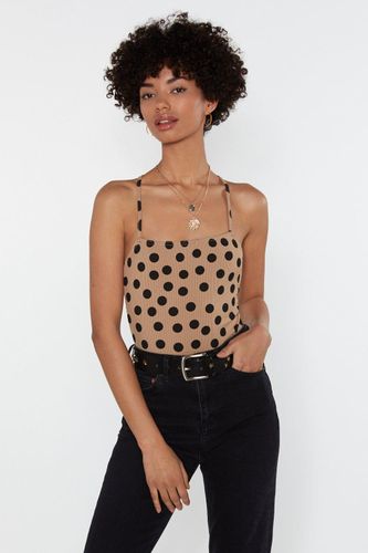 Body Côtelé À Col Carré Et Imprimé À Pois Mise Au Pois - 40 - Nasty Gal - Modalova