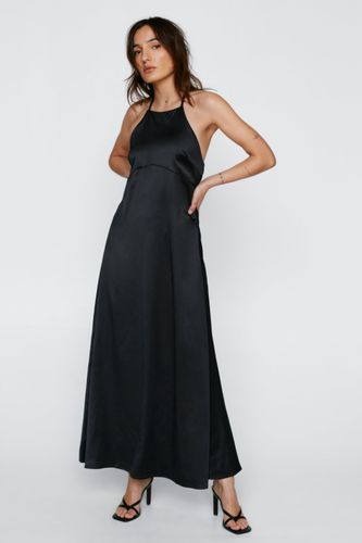 Petite - Dressing Gown Longue Satinée Dos Nu - 34 - Nasty Gal - Modalova