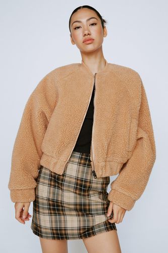 Bomber Court À Zip - Beige - 32 - Nasty Gal - Modalova