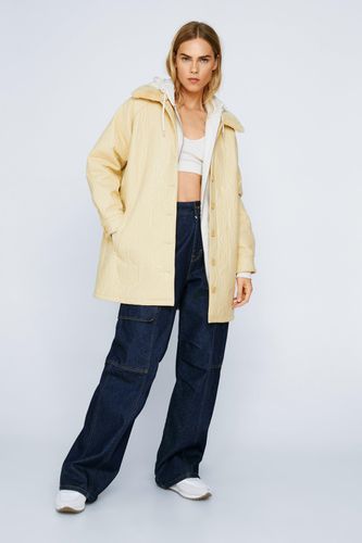 Manteau En Simili Imprimé À Col En Fausse Fourrure - 32 - Nasty Gal - Modalova