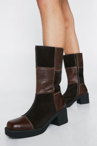 Bottines Imprimé Patchwork En Cuir Et Daim - - 36 - Nasty Gal - Modalova