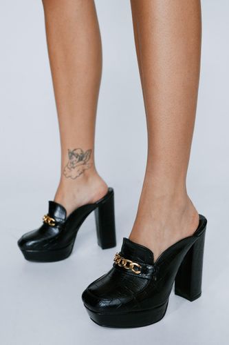 Mules Effet Croco À Talon - 36 - Nasty Gal - Modalova