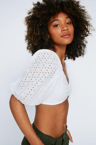 Top En Broderie À Manches Bouffantes - - L - Nasty Gal - Modalova