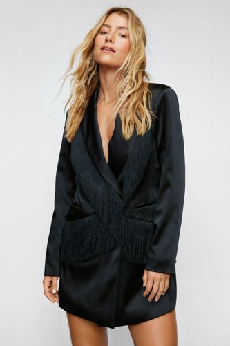 Dressing Gown Blazer Satinée Premium À Franges - - 32 - Nasty Gal - Modalova