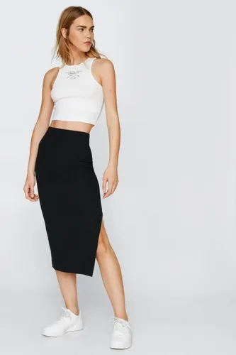 Jupe Côtelée Mi-Longue Fendue - 38 - Nasty Gal - Modalova